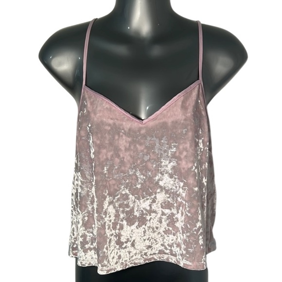 Victoria's Secret Tops - Victoria's Secret Pink Velvet Camisole Spaghetti Strap Top